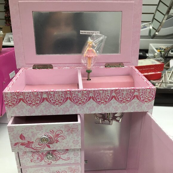 Ballerina Musical Jewelry Box - Vintage & Still In Box  Gar1 - Picture 1 of 6